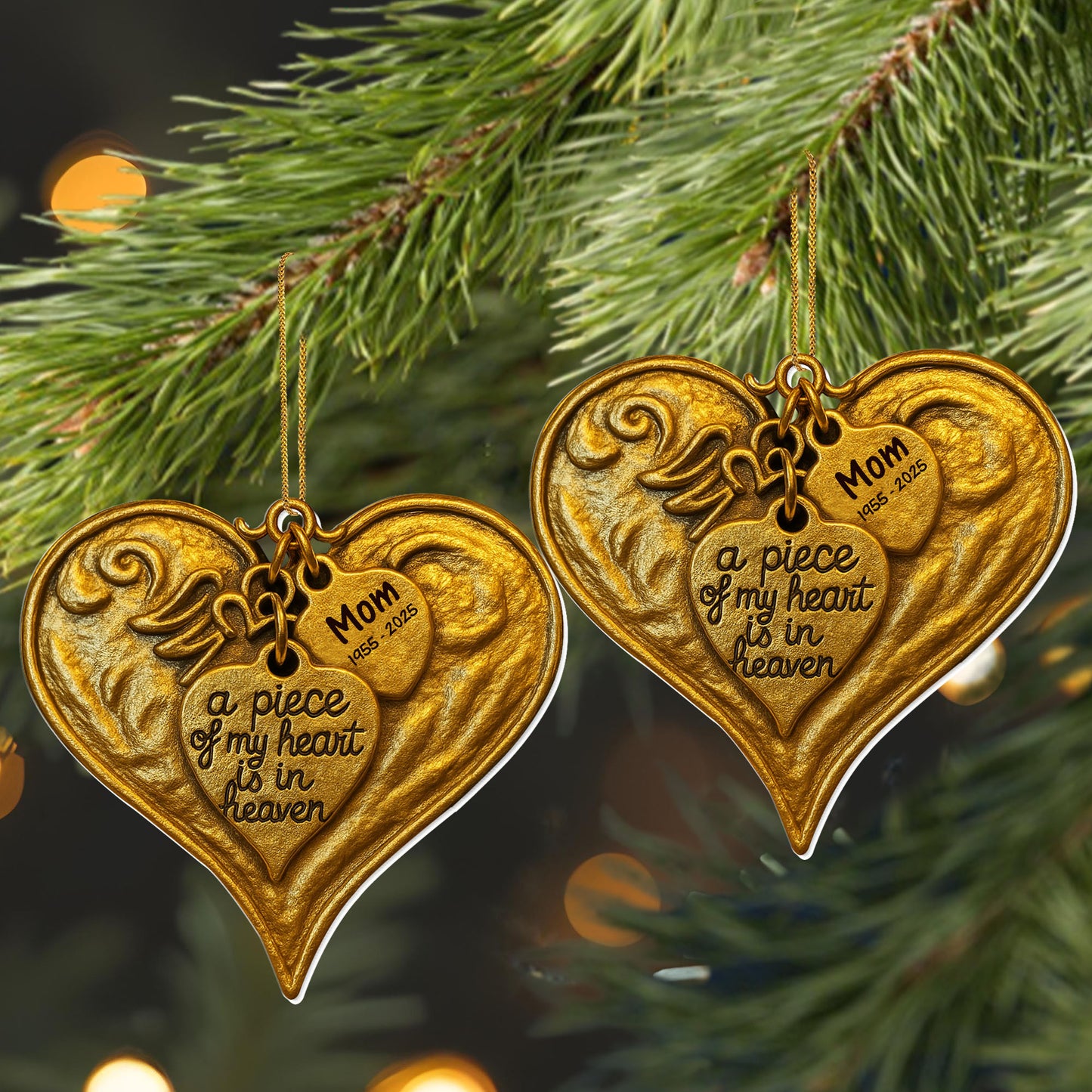 A Piece Of My Heart Is In Heaven Heart and Angel Wings