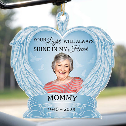 Your Light Will Always Shine In My Heart, Doves and Feathers Design