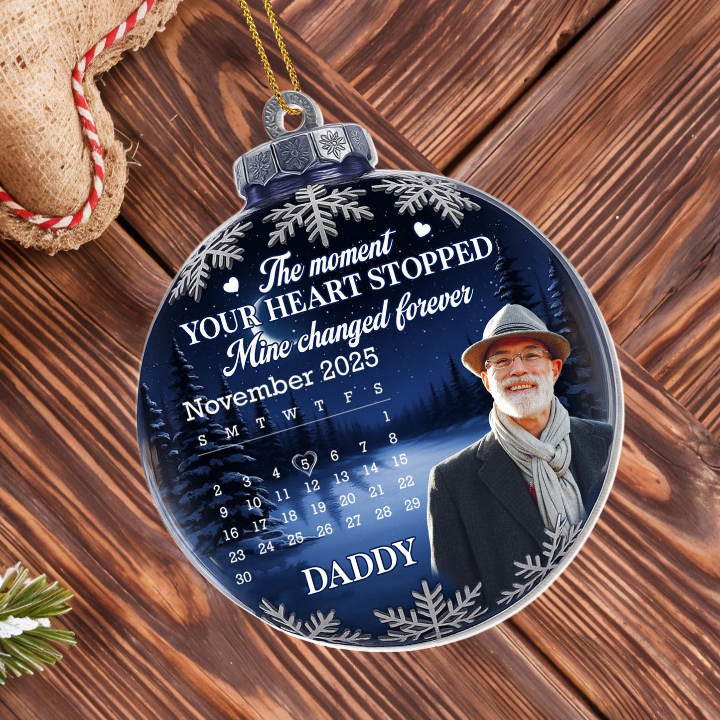 Perfect Christmas Keepsake, Snowflakes And Blue Background - Personalized Custom Acrylic Ornament, Christmas Gift - HME426_ACO