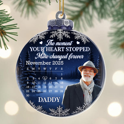 Perfect Christmas Keepsake, Snowflakes And Blue Background - Personalized Custom Acrylic Ornament, Christmas Gift - HME426_ACO