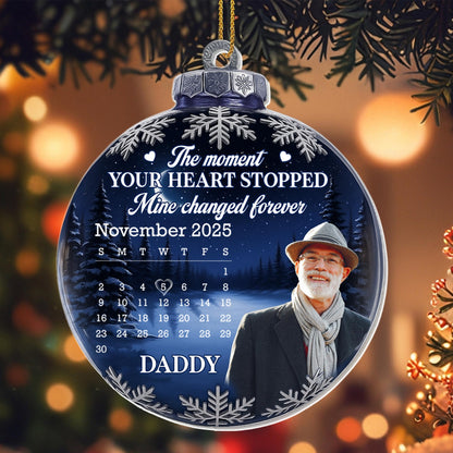 Perfect Christmas Keepsake, Snowflakes And Blue Background - Personalized Custom Acrylic Ornament, Christmas Gift - HME426_ACO