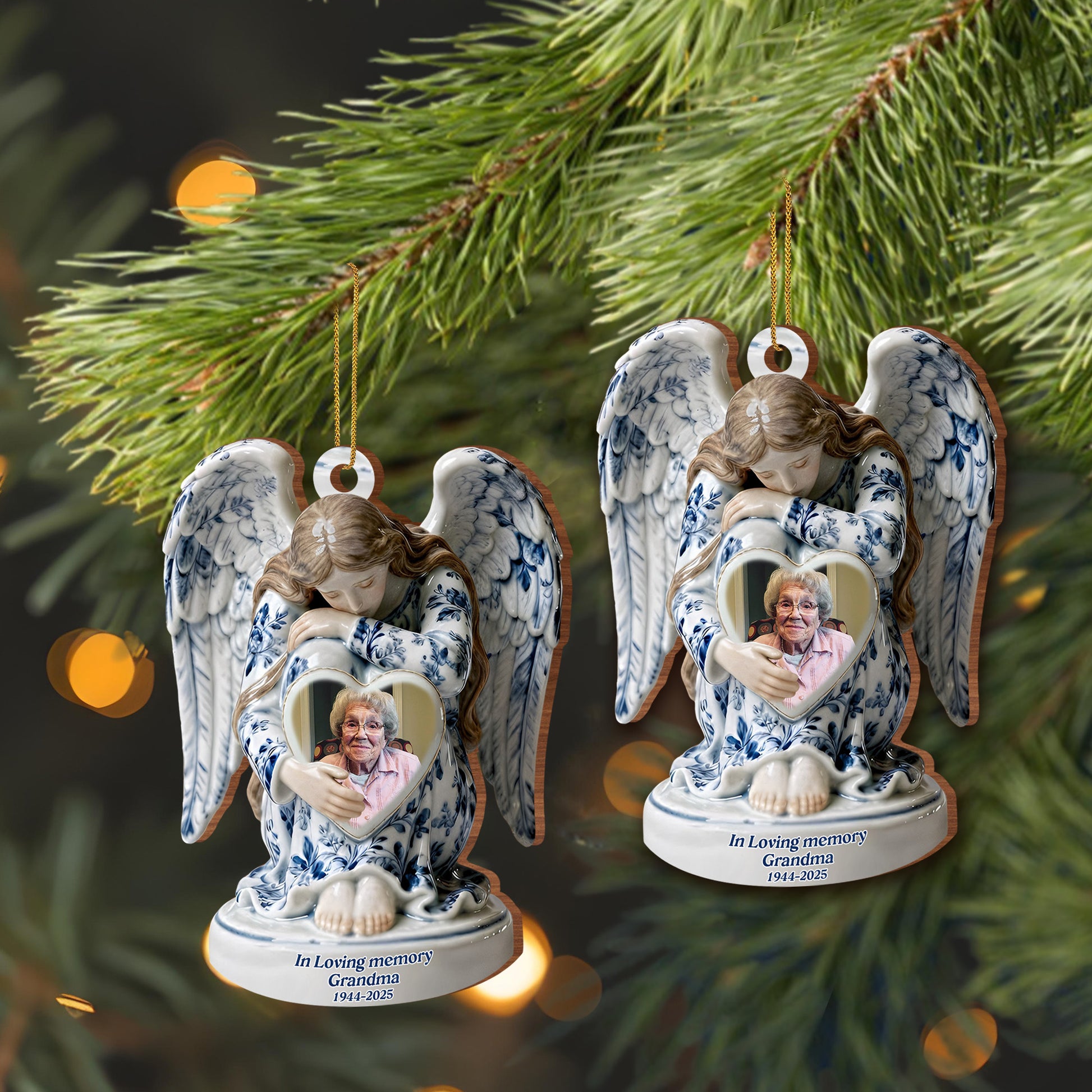 In Loving Memory Angel With Heart-Shaped Frame