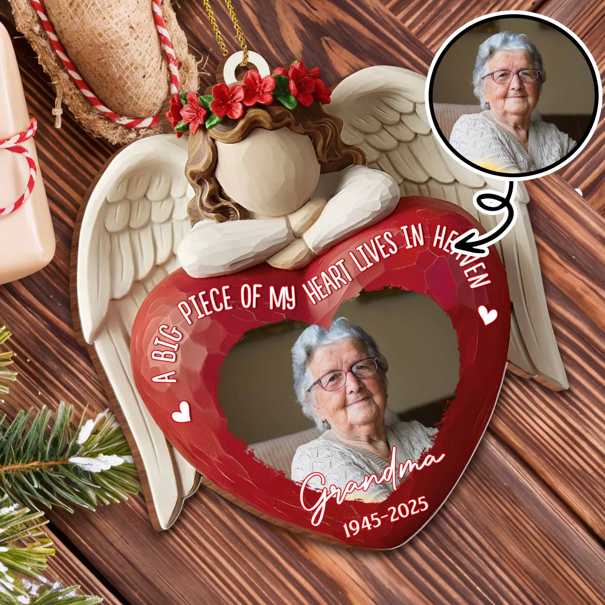 A Big Piece Of My Heart Lives In Heaven Angel Heart Ornament