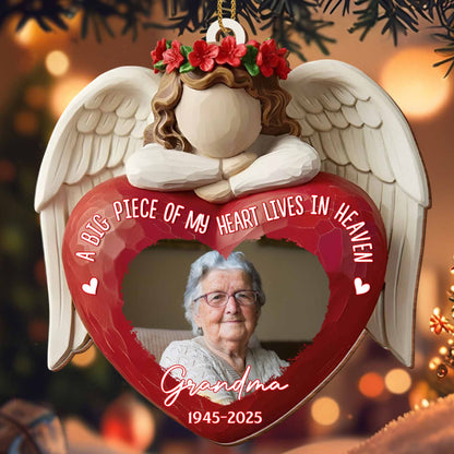 A Big Piece Of My Heart Lives In Heaven Angel Heart Ornament