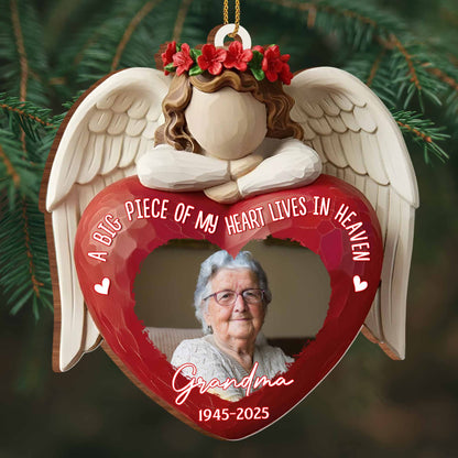 A Big Piece Of My Heart Lives In Heaven Angel Heart Ornament