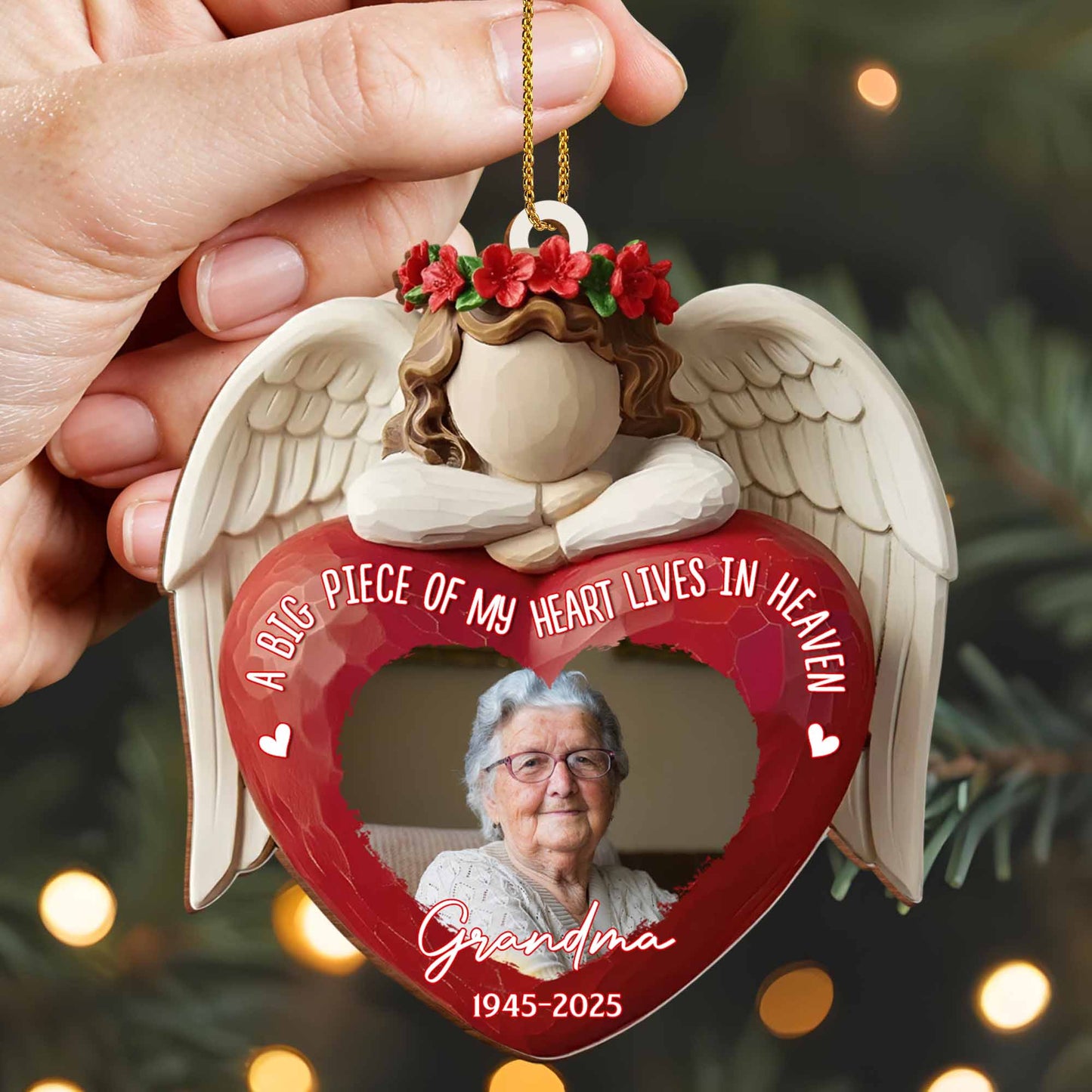 A Big Piece Of My Heart Lives In Heaven Angel Heart Ornament