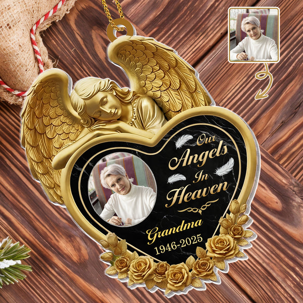 Our Angels In Heaven, Heart With Angel And Roses