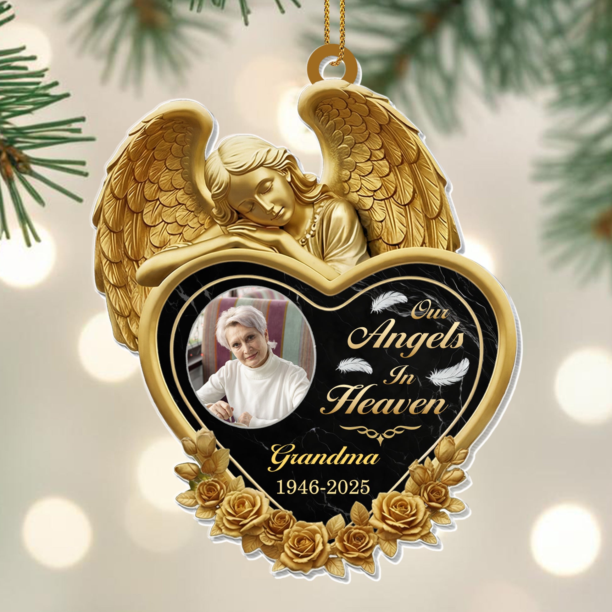 Our Angels In Heaven, Heart With Angel And Roses