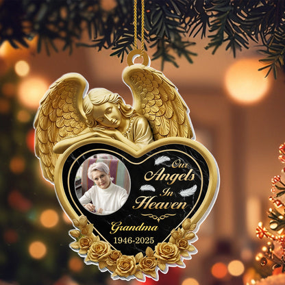 Our Angels In Heaven, Heart With Angel And Roses