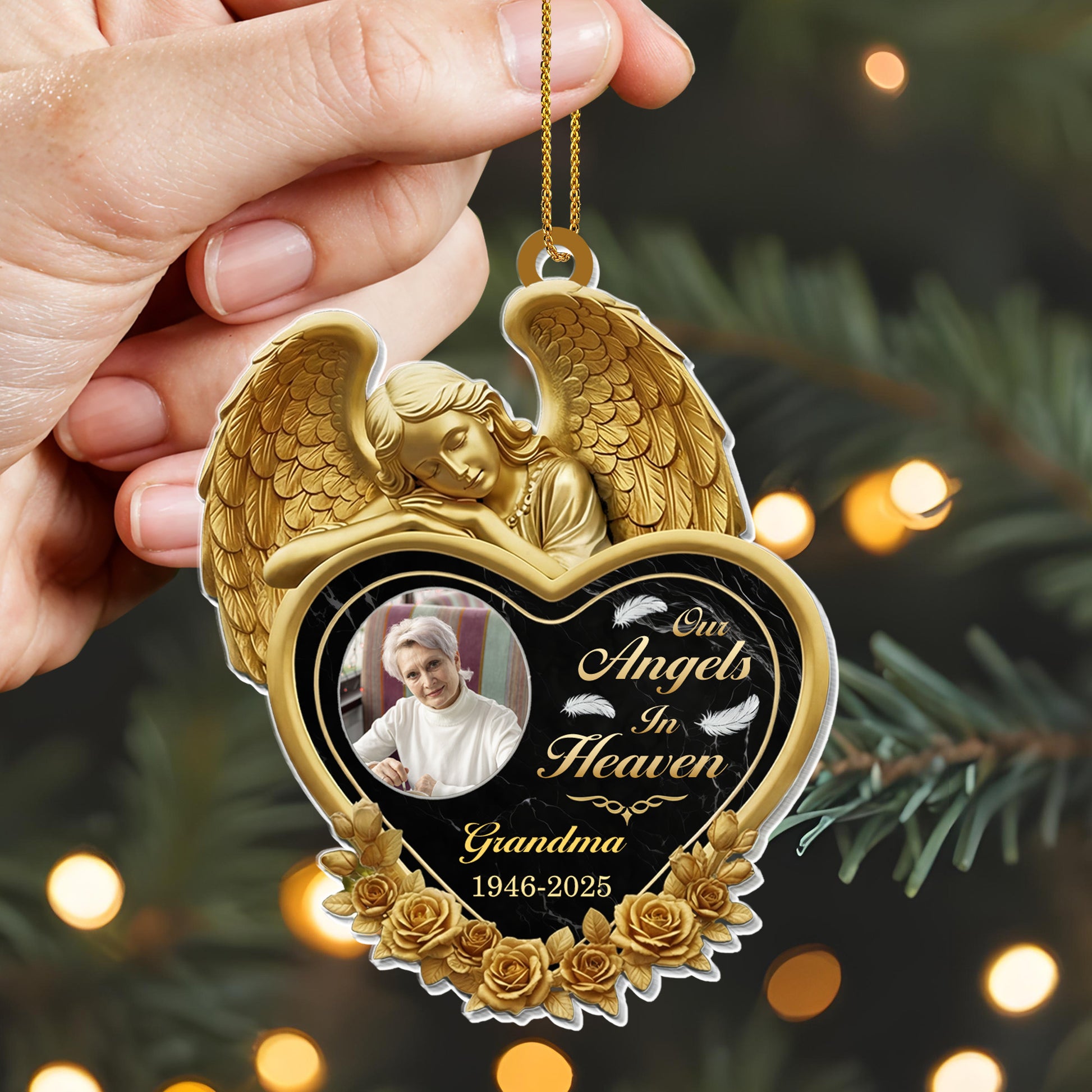 Our Angels In Heaven, Heart With Angel And Roses