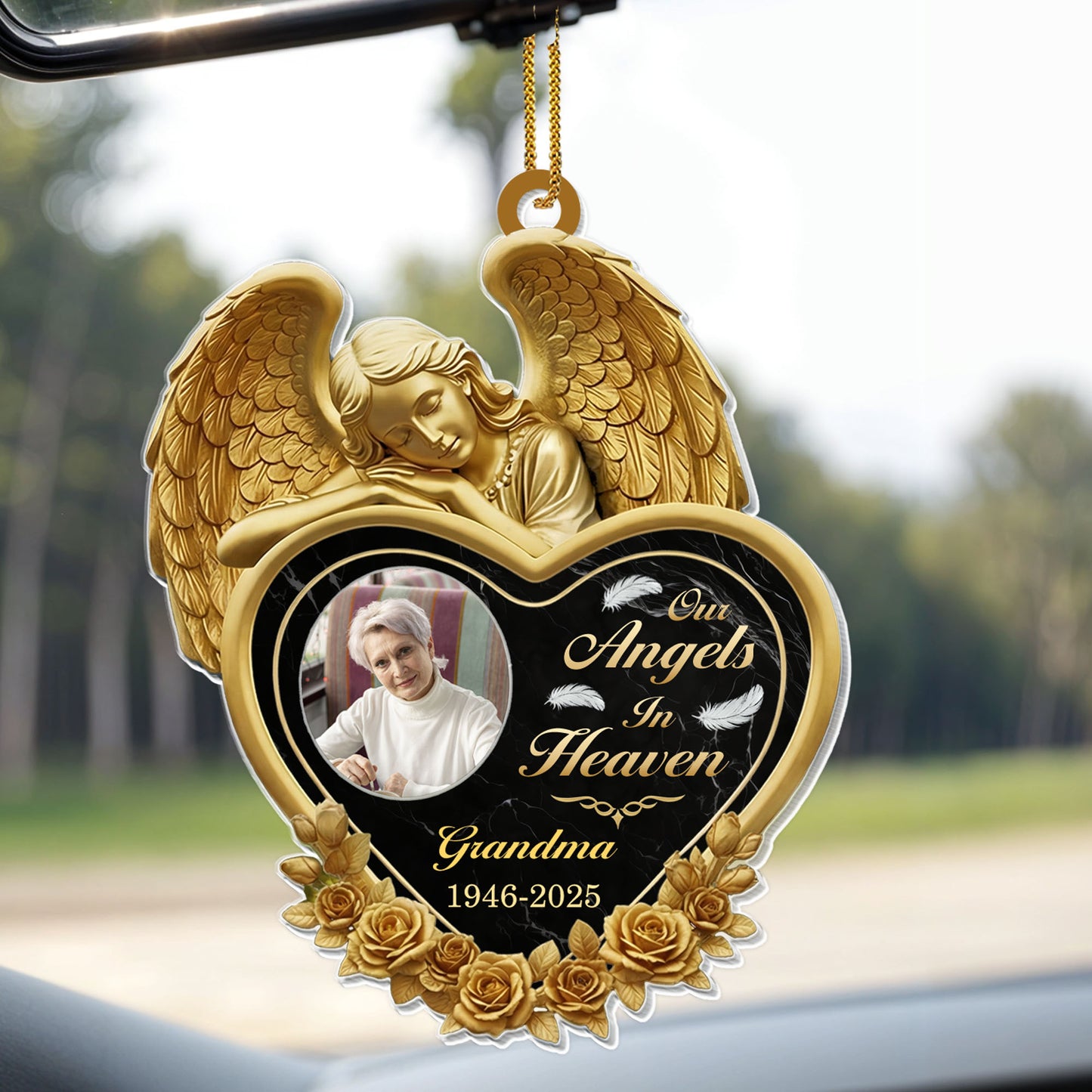 Our Angels In Heaven, Heart With Angel And Roses