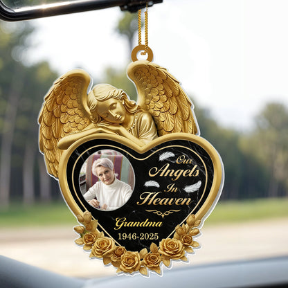 Our Angels In Heaven, Heart With Angel And Roses