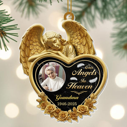 Our Angels In Heaven, Heart With Angel And Roses