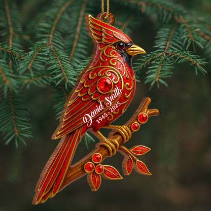 Customize Beautiful Cardinal Ornament On Branch
