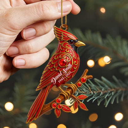 Customize Beautiful Cardinal Ornament On Branch