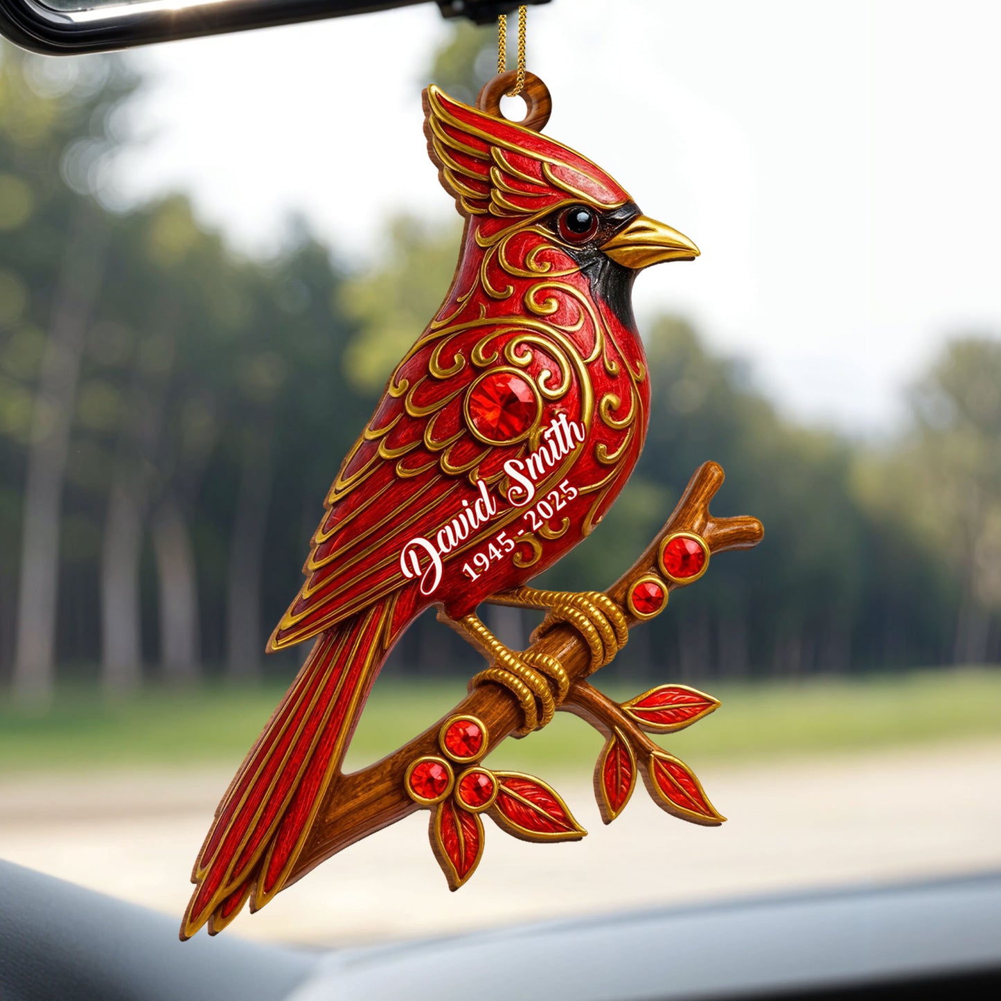 Customize Beautiful Cardinal Ornament On Branch