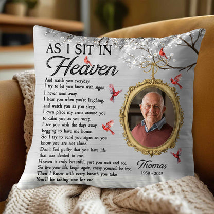 As I Sit In Heaven, Feathers And Portrait Pillow