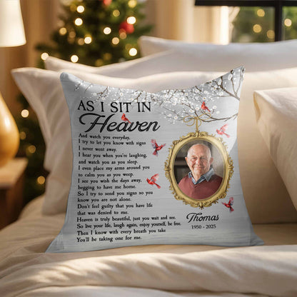 As I Sit In Heaven, Feathers And Portrait Pillow