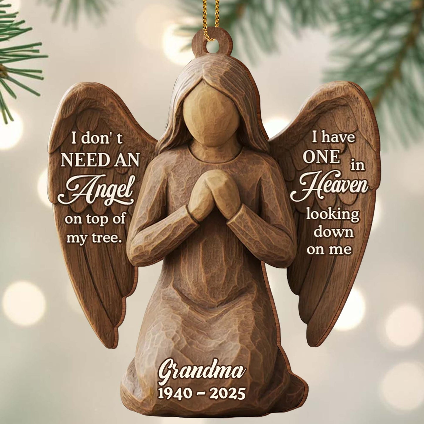 I Don't Need an Angel on Top of My Tree, Angel With Wings