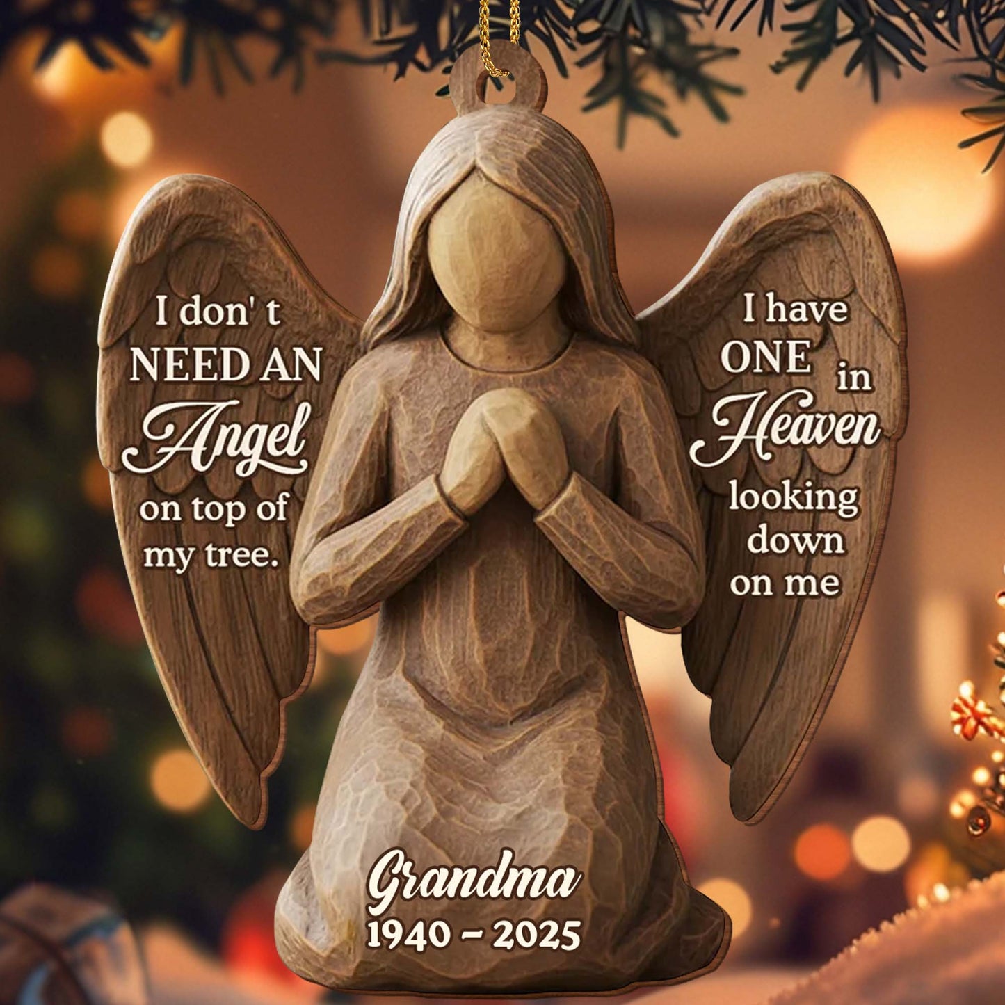 I Don't Need an Angel on Top of My Tree, Angel With Wings