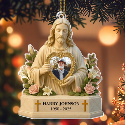 Cherish The Memory Of Loved Ones With Religious Figure And Roses