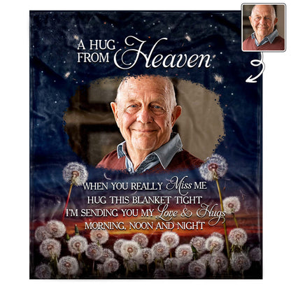 A Hug From Heaven With Elderly Man And Dandelions