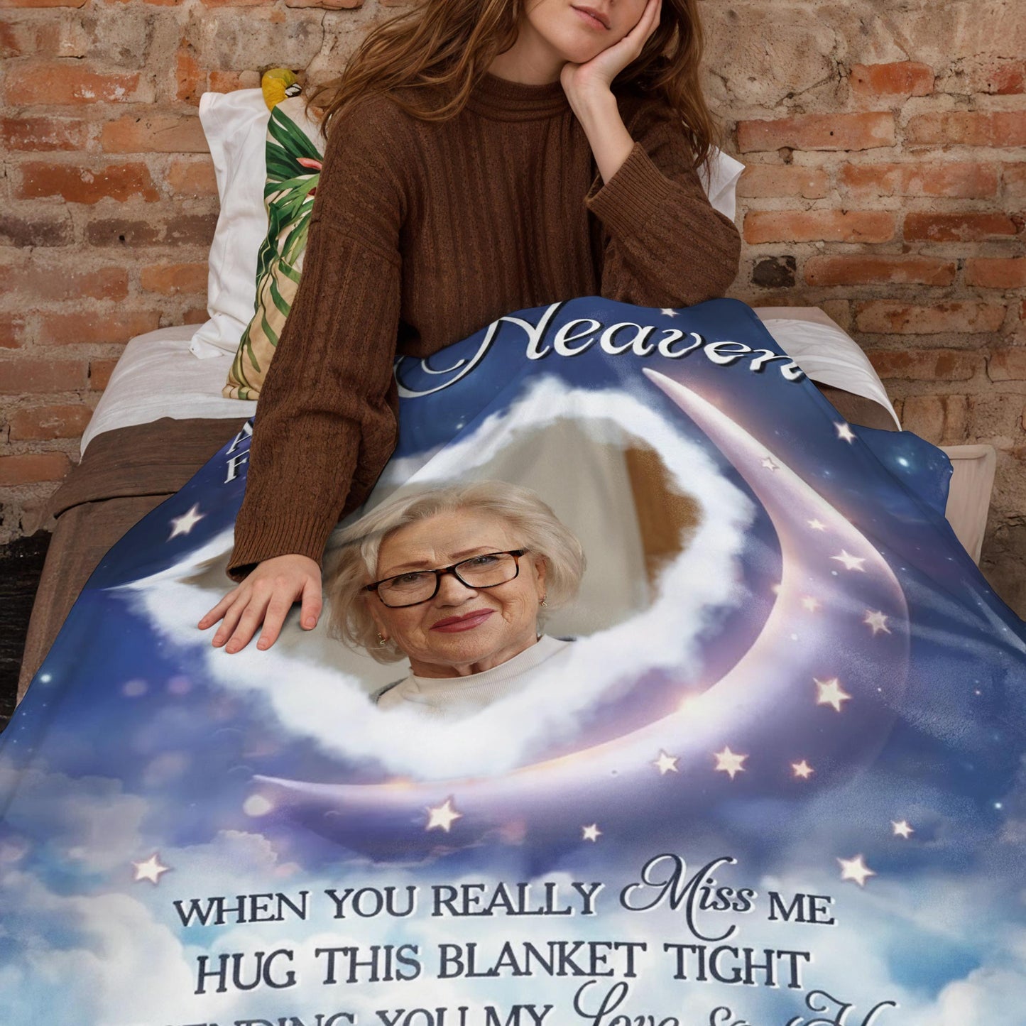 A Hug From Heaven With Stars, Moon and Heart Design