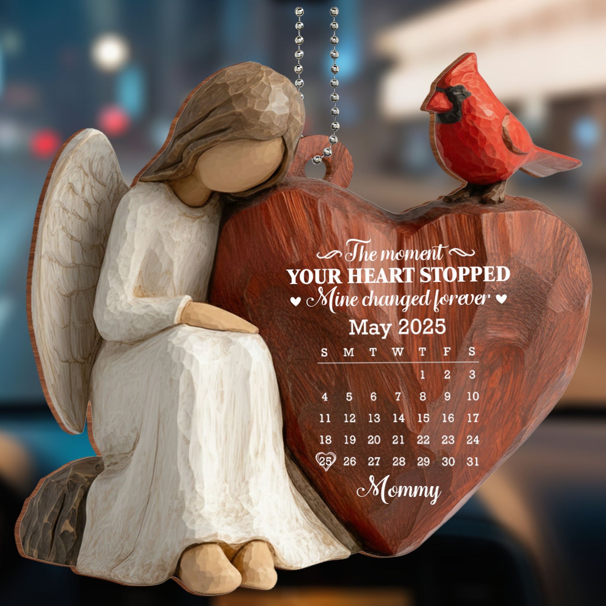 The Moment Your Heart Stopped, Angel And Bird Heart Ornament