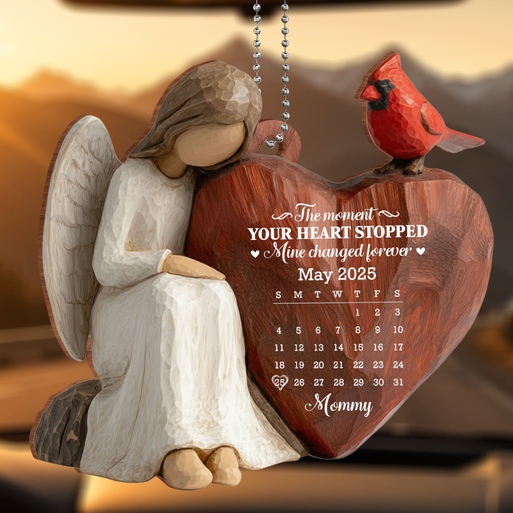 The Moment Your Heart Stopped, Angel And Bird Heart Ornament