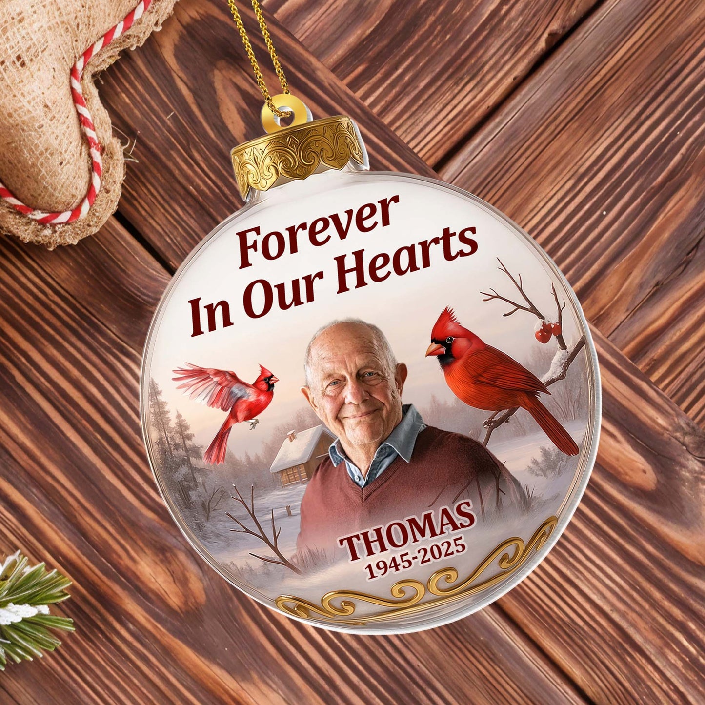 Forever In Our Hearts With Cardinals And Winter Scene