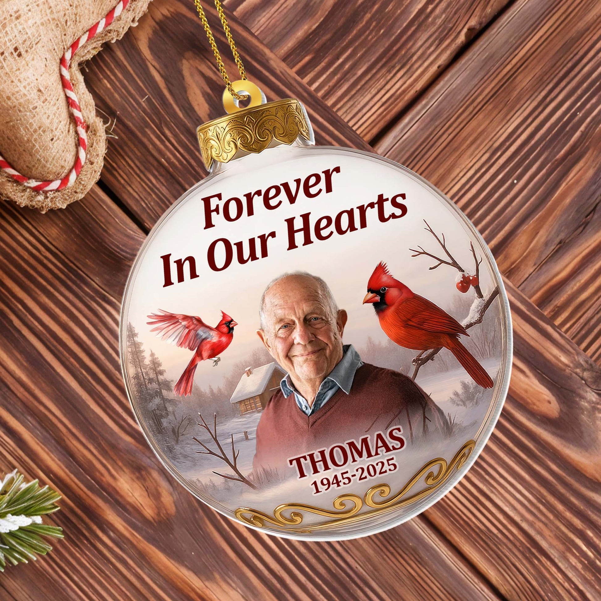 Forever In Our Hearts With Cardinals And Winter Scene