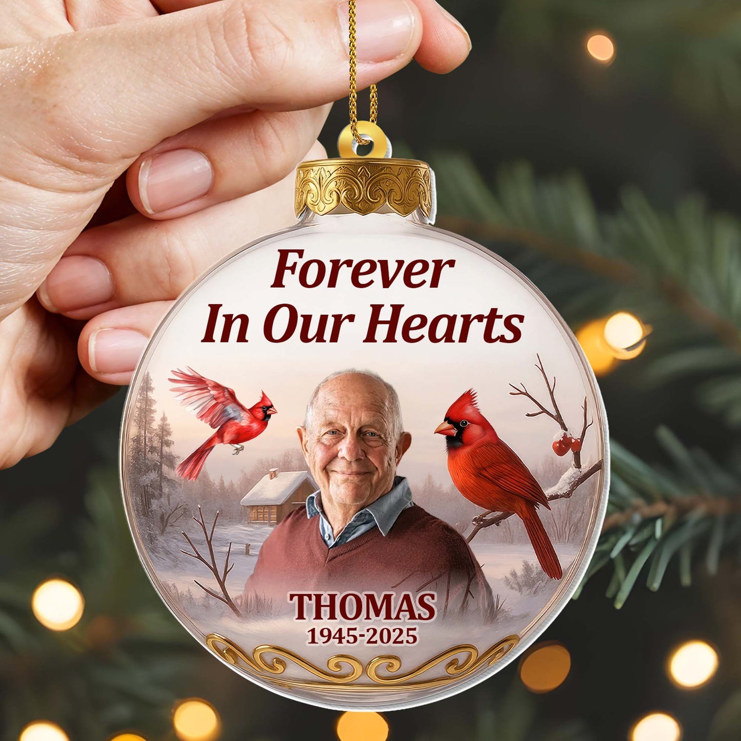 Forever In Our Hearts With Cardinals And Winter Scene