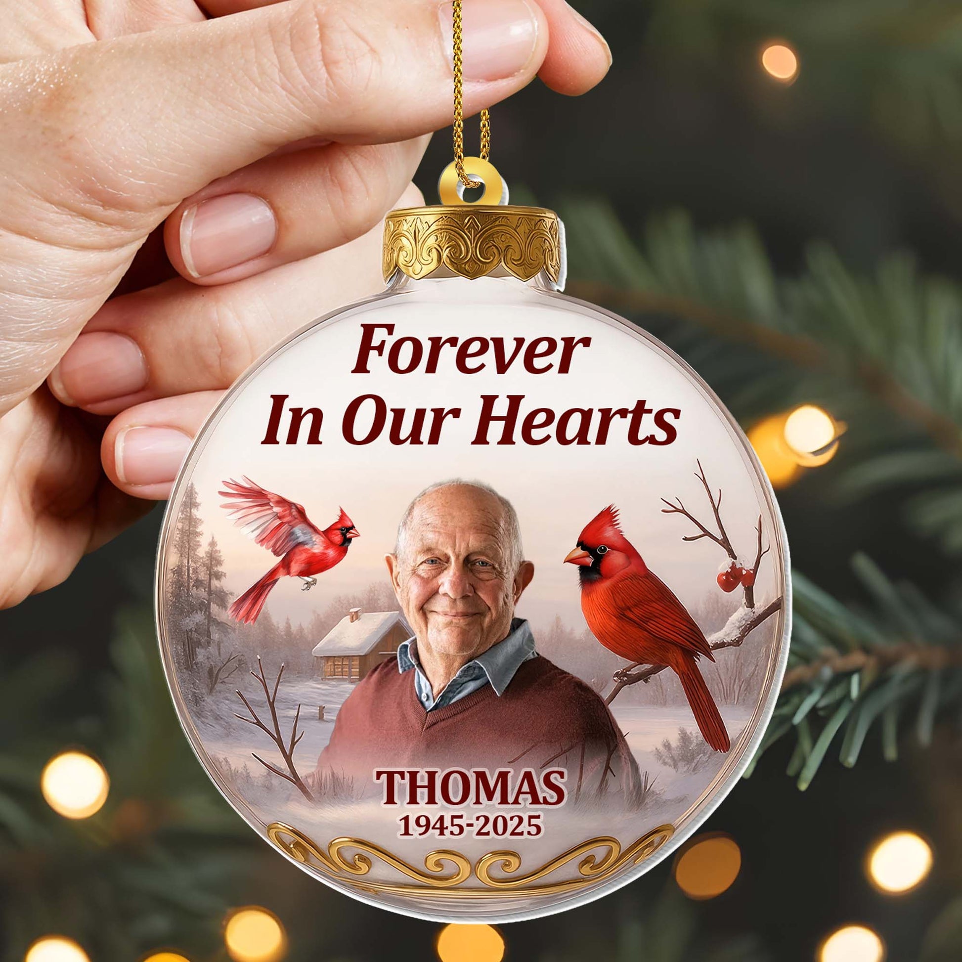 Forever In Our Hearts With Cardinals And Winter Scene