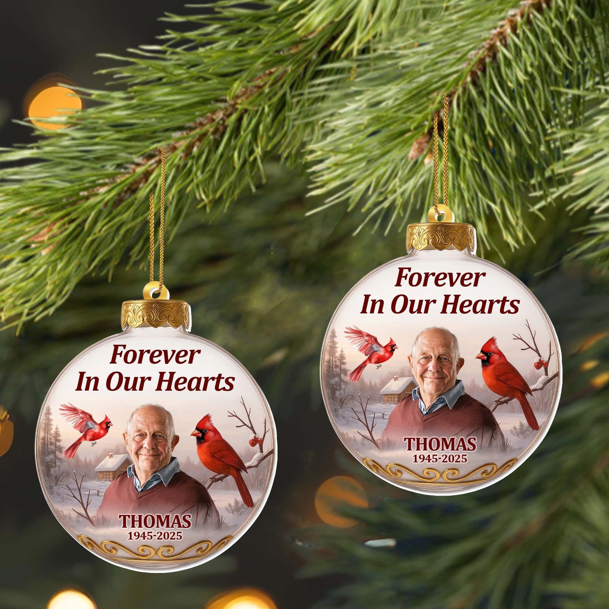 Forever In Our Hearts With Cardinals And Winter Scene