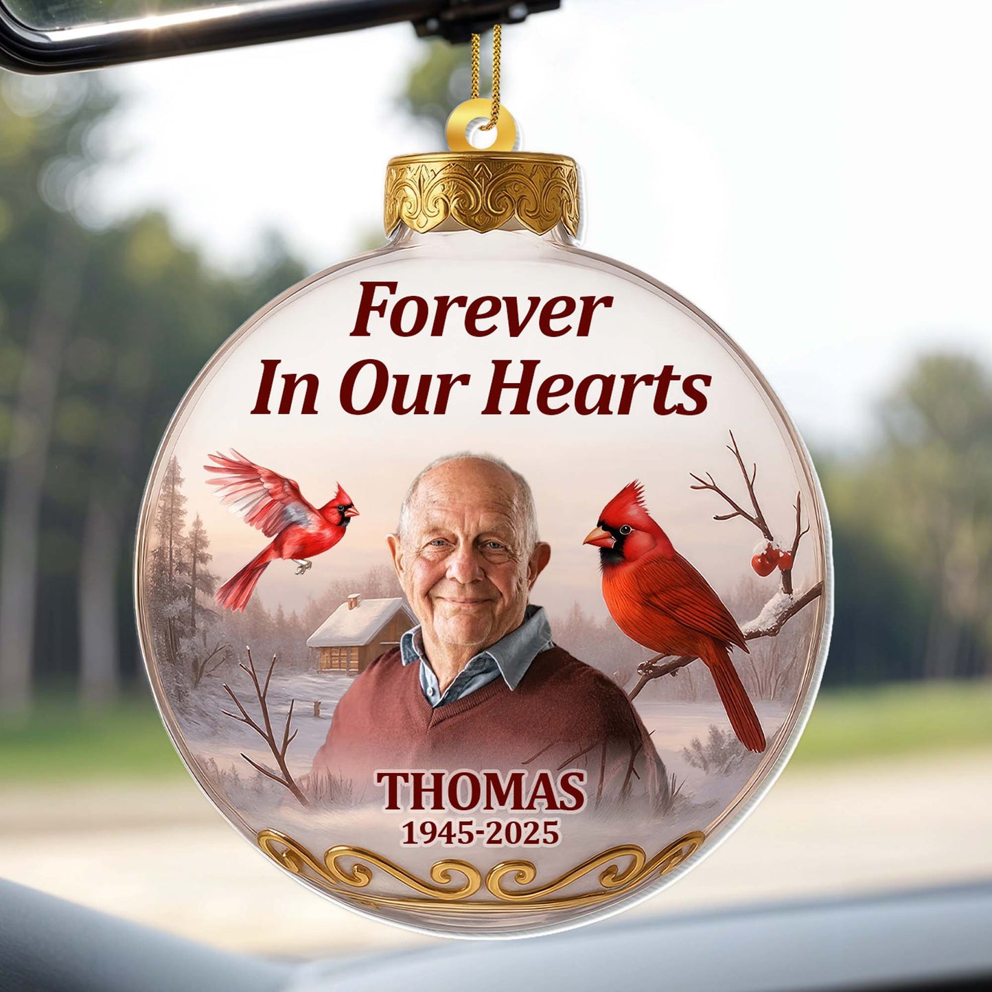 Forever In Our Hearts With Cardinals And Winter Scene