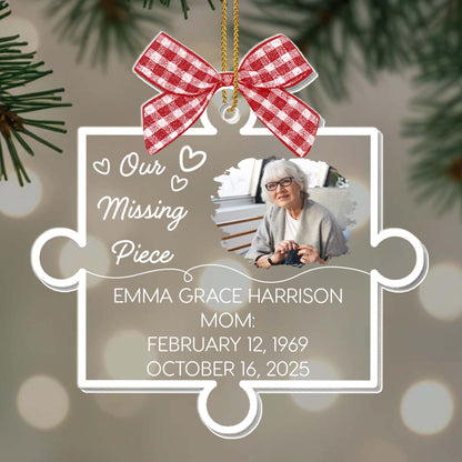 Our Missing Piece With Ribbon And Photo Design
