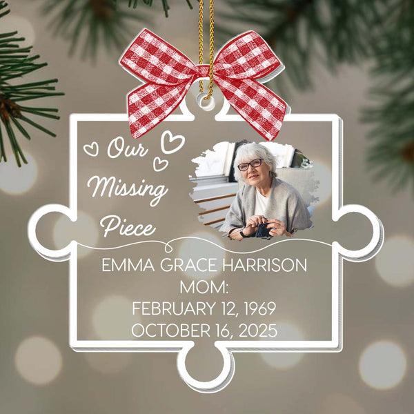 Our Missing Piece With Ribbon And Photo Design