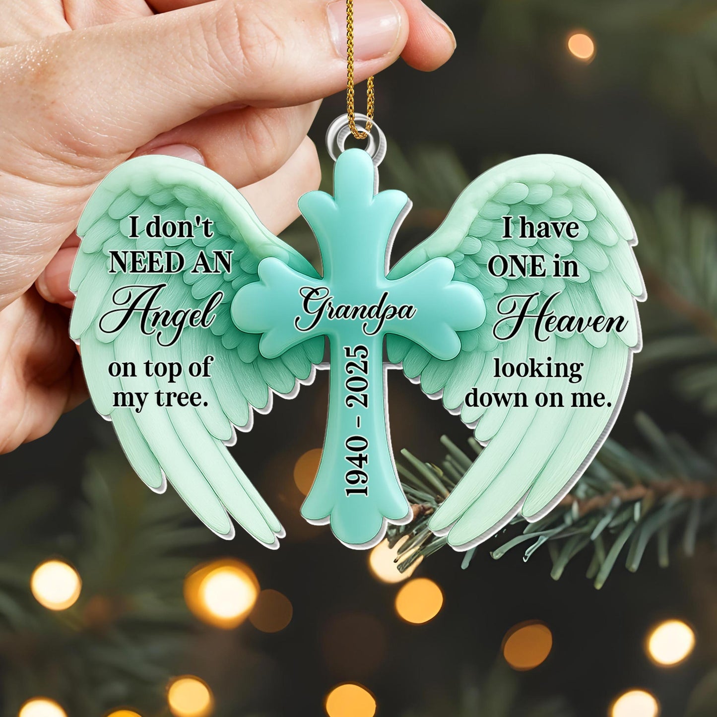I Don't Need An Angel On Top Of My Tree, Angel Wings And Cross