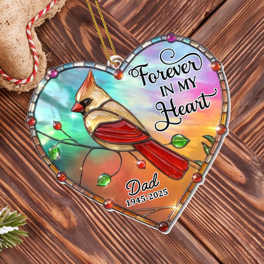 Forever In My Heart Cardinal Heart Ornament
