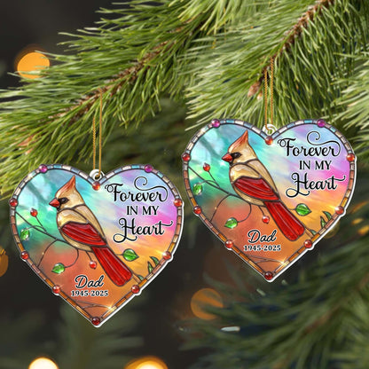 Forever In My Heart Cardinal Heart Ornament