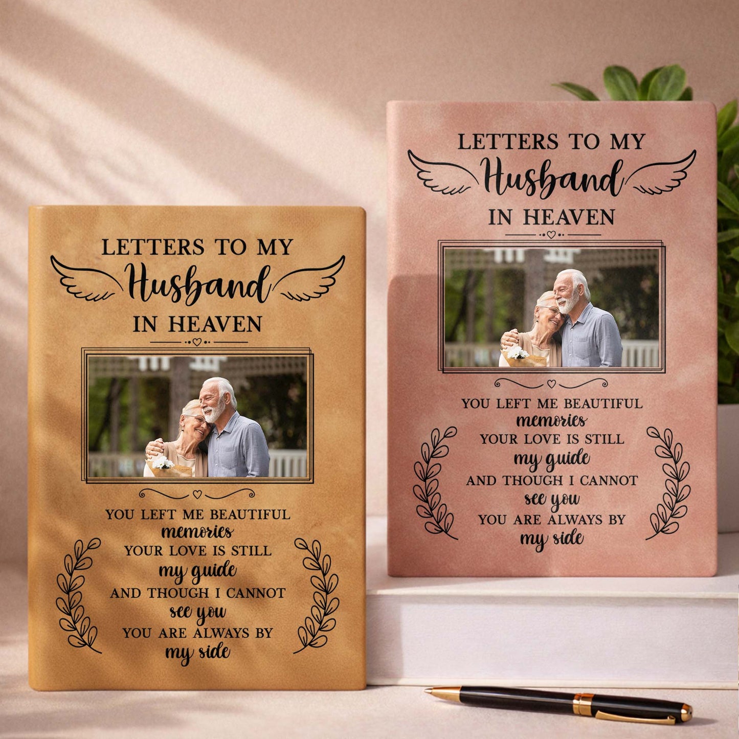 Letters To My Husband In Heaven, Wings, Leaves, Photo Frame