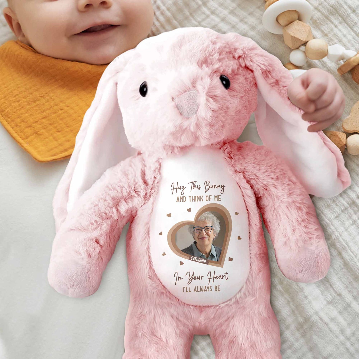 Hug This Bunny And Think Of Me, Heart And Bunny Design