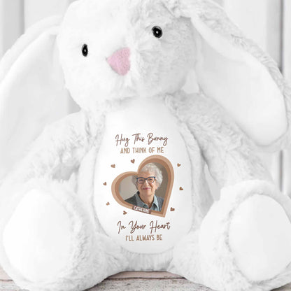 Hug This Bunny And Think Of Me, Heart And Bunny Design