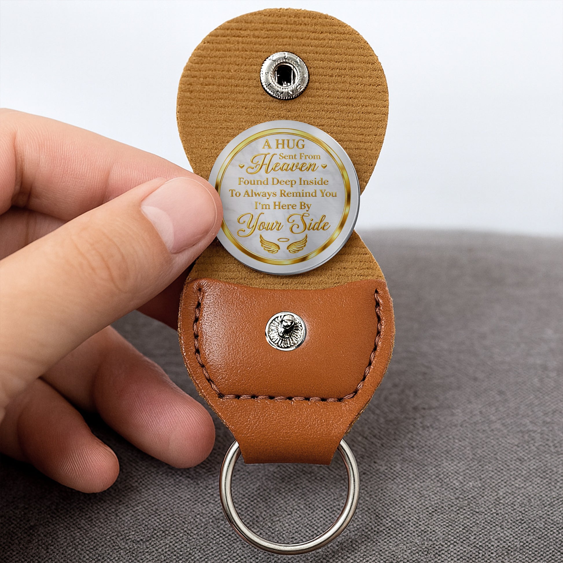 A Hug Sent From Heaven, Personalized Memorial Token With Wings