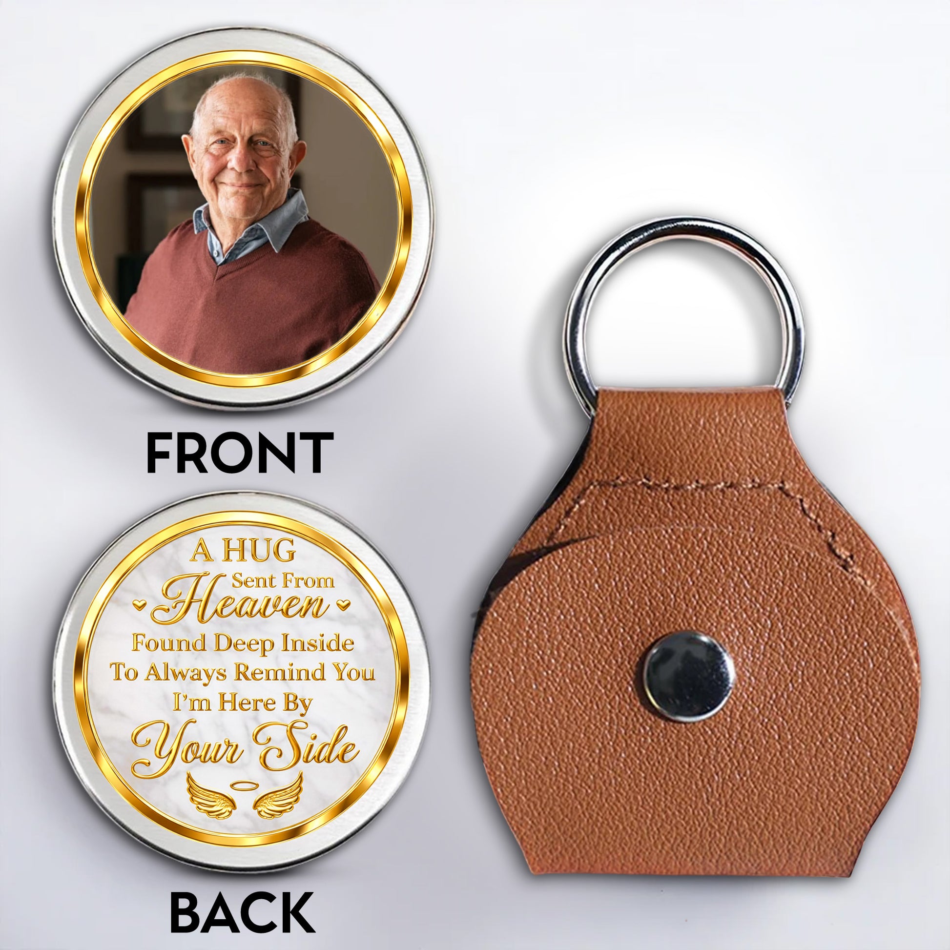 A Hug Sent From Heaven, Personalized Memorial Token With Wings