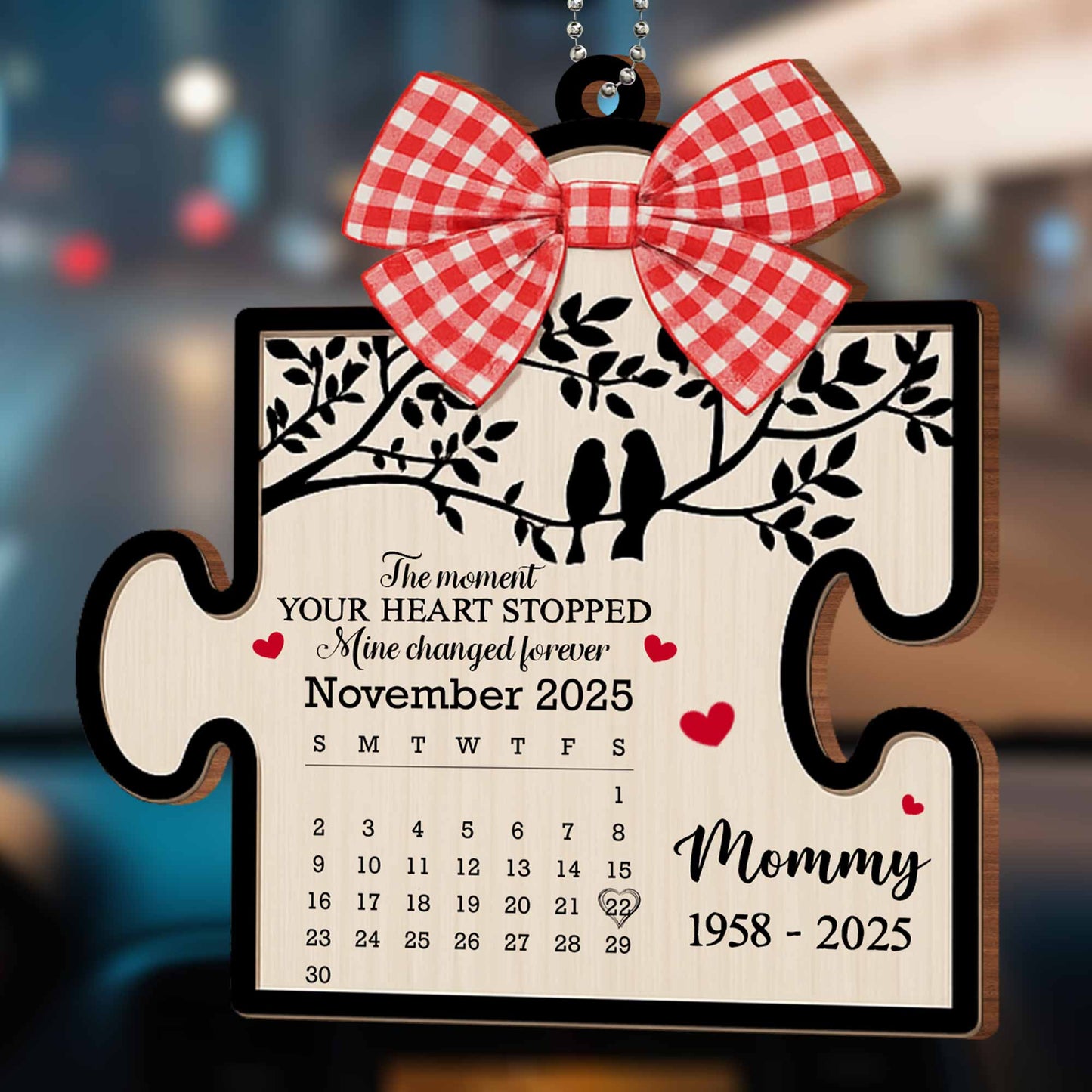 The Moment Your Heart Stopped, Life Changed Forever Puzzle Ornament