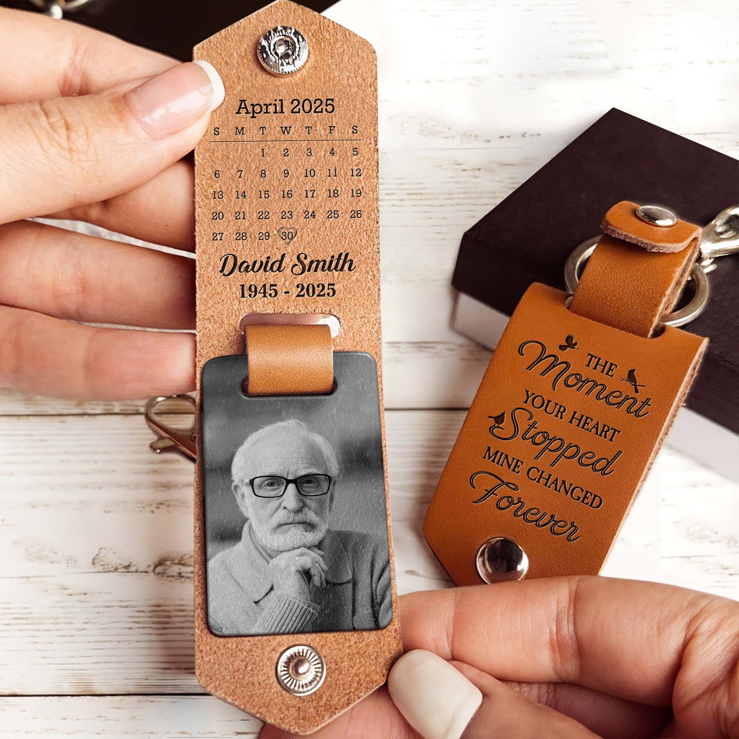 The Moment Your Heart Stopped Mine Changed Forever, Memorial Keychain