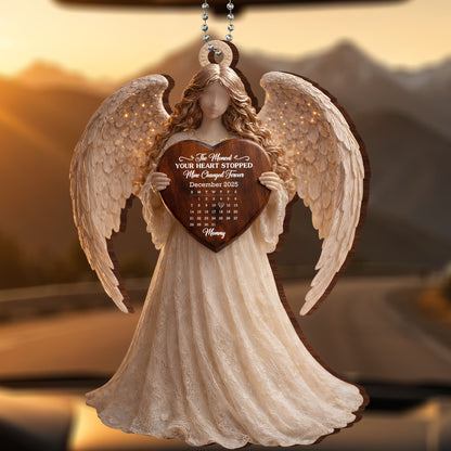 The Moment Your Heart Stopped, Angel Ornament With Calendar