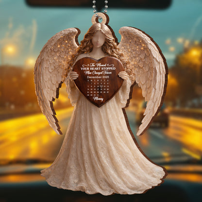 The Moment Your Heart Stopped, Angel Ornament With Calendar