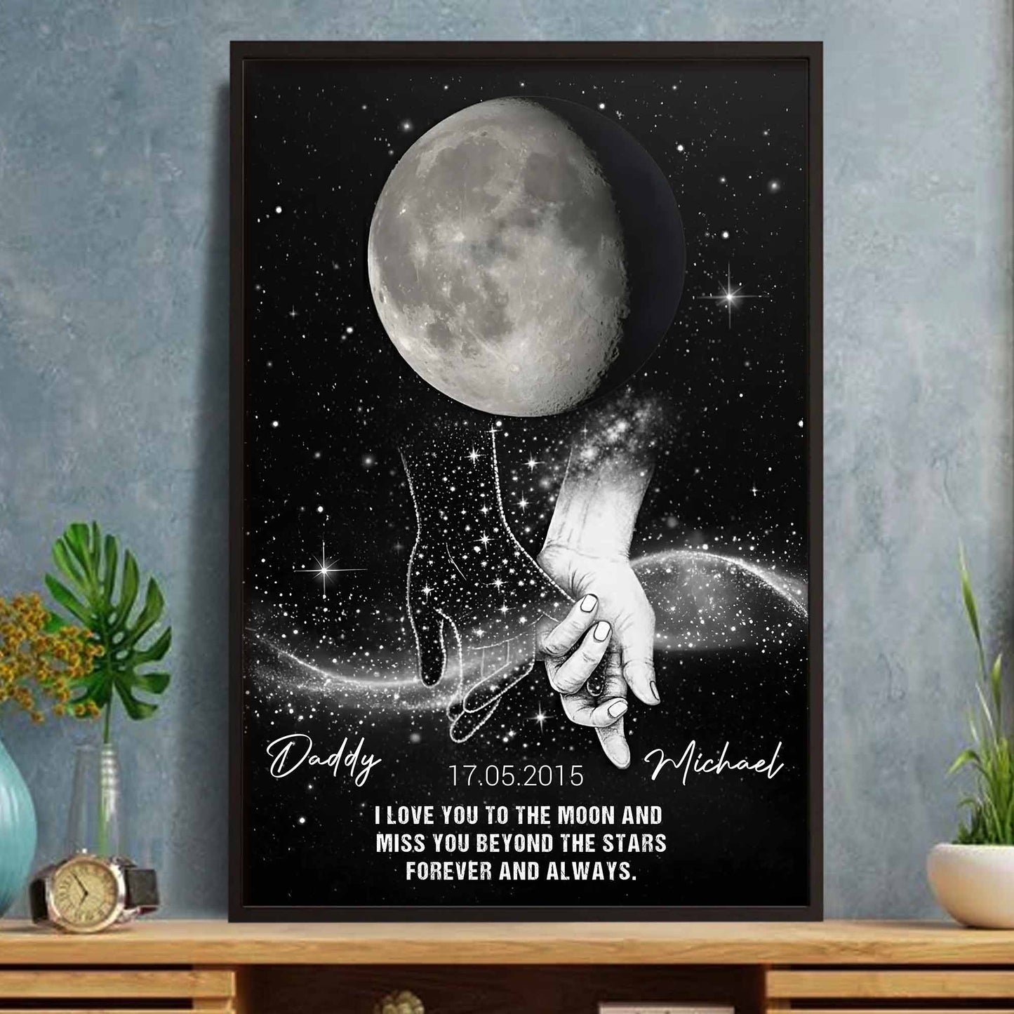 I Love You To The Moon, Stars And Moon Poster